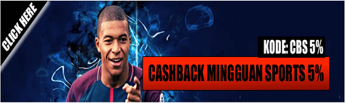 Promo Cashback Mingguan Sports 5%